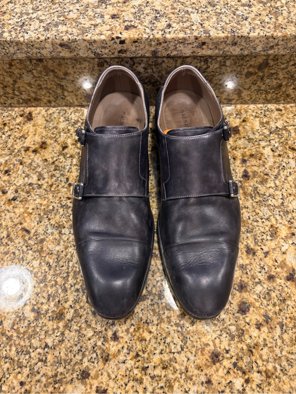 Magnanni Lucio Double Monk Strap Dress Shoes Gray Calf Leather Men’s 10.5 - Picture 8 of 8